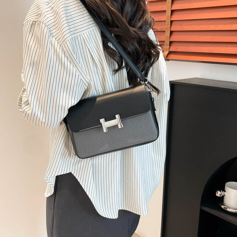 Retro texture small bag for women, 2025 Summer new casual color-blocking small square bag, fashionable and stylish commuter crossbody bag Specification drawing
