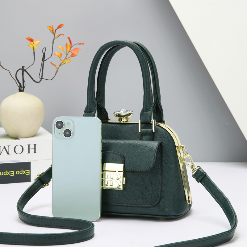 Ladies' handbag 2025 new style simple steel clip bag large capacity single-shoulder crossbody bag Korean version women's bag one-piece consignment details Picture