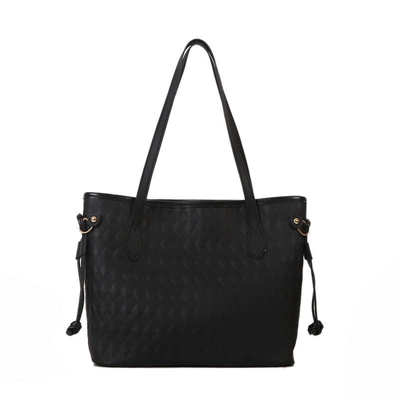 Large-capacity women's bag 2022 Autumn new style small checkered Korean-style commuter single-shoulder bag Diamond checkered fashionable hand-held tote bag Item Picture
