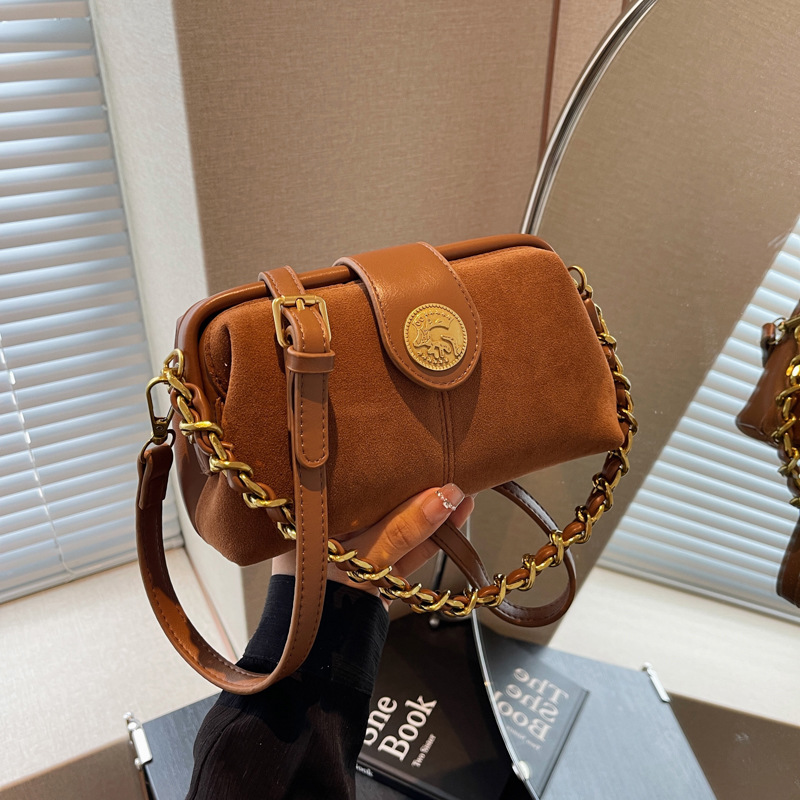 Cross-border retro fashion bag for women 2025 New style simple and casual pillow bag, high-end casual and versatile shoulder bag Specification drawing