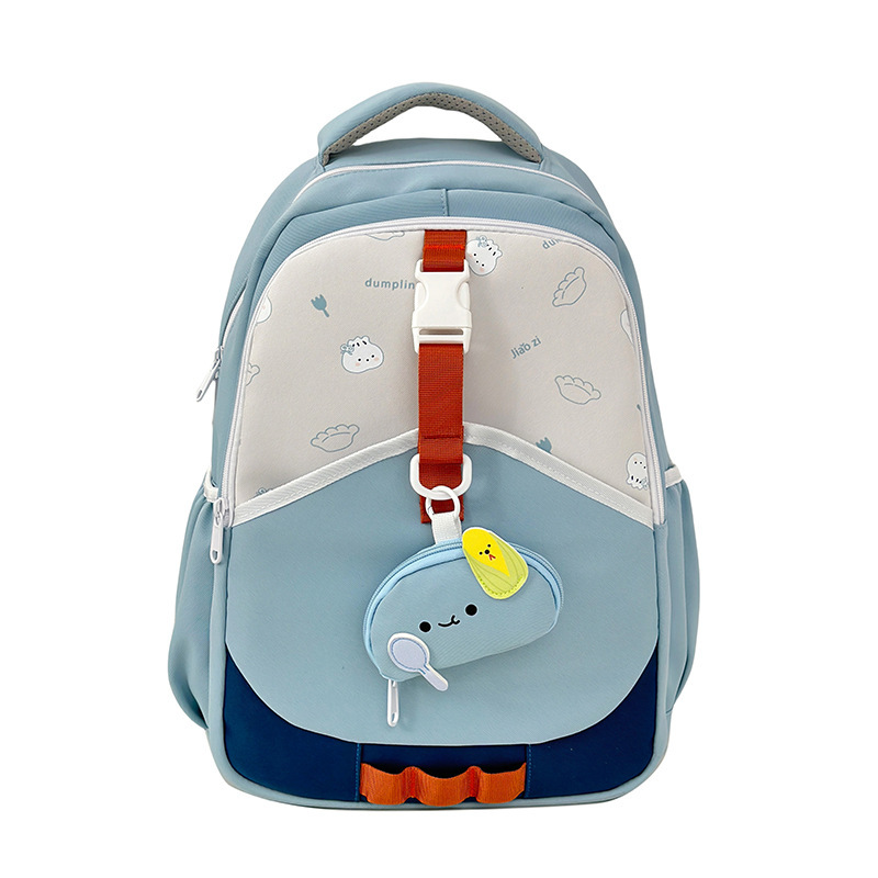 New minimalist color-blocking lightweight backpacks for boys and girls, schoolbags for primary school students in grades three to six, and outdoor backpacks Item Picture