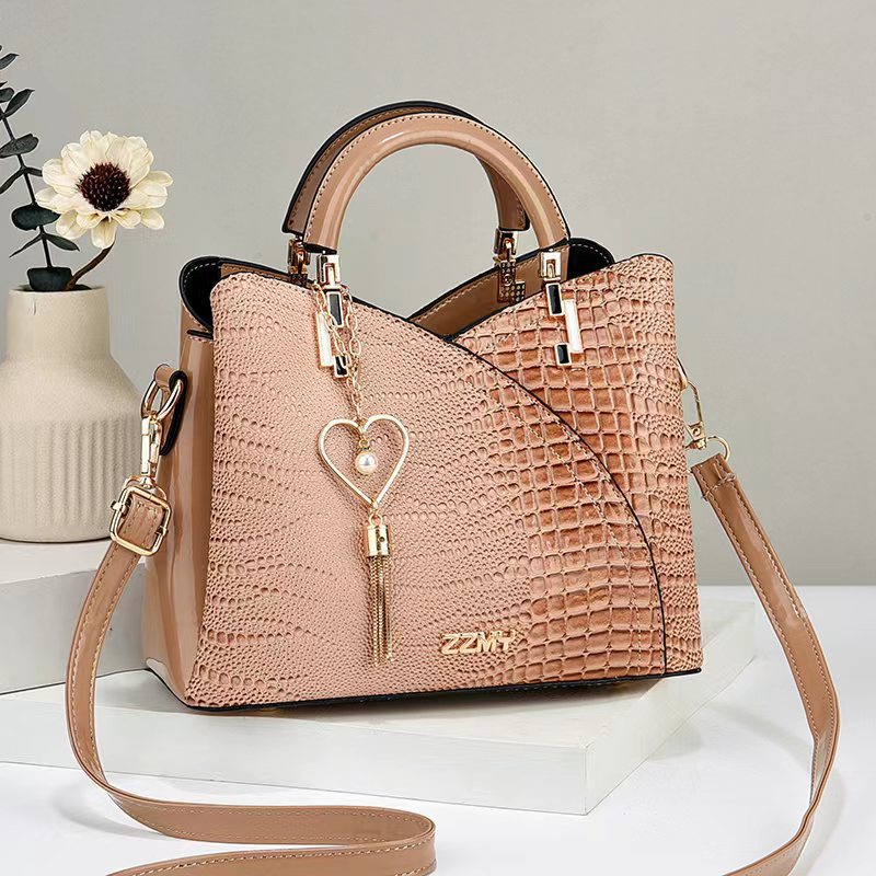 Newly launched women's bags, elegant and high-quality mom bags, handbags, crocodile leather texture single-shoulder bags for wholesale details Picture