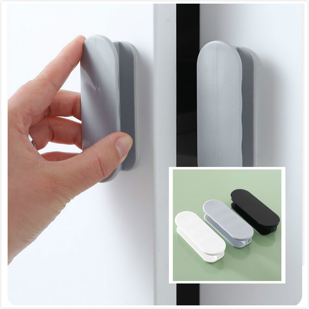 Two sets of patented non-drilling plastic door handles, window handles, sliding door handles and self-adhesive cabinet handles full figure