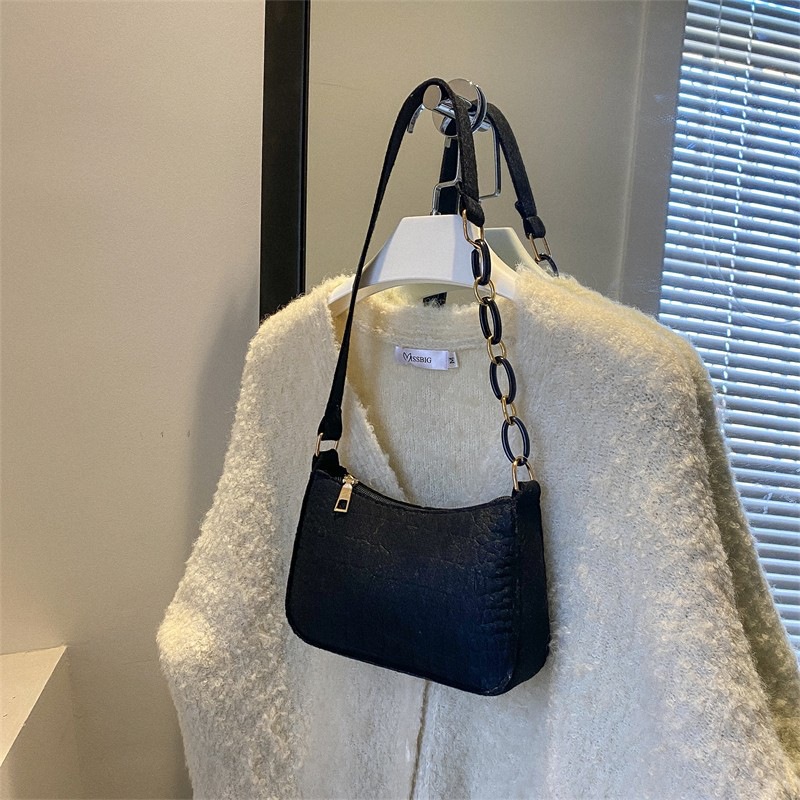 Single-shoulder bag for women, niche design, high-end texture, underarm bag, 2023 new crescent-shaped saddle bag, handbag Specification drawing