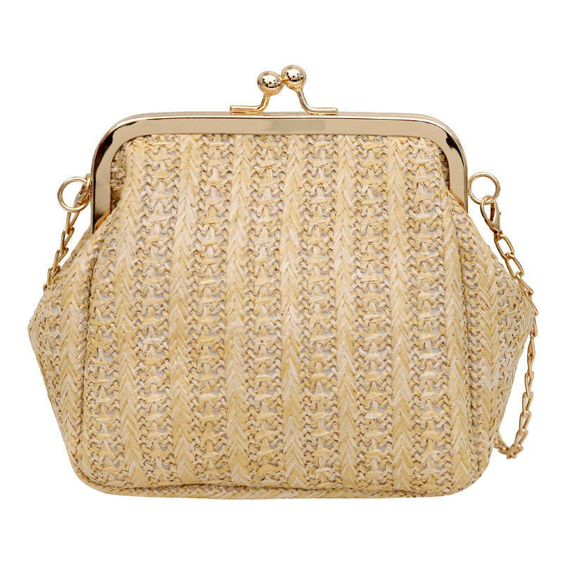Woven shell bag for women, Spring 2024 new style, simple and fashionable chain bag, casual crossbody small square bag Item Picture