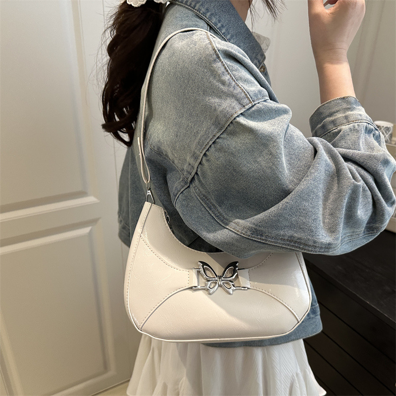 High-end butterfly crescent moon women's bag 2025 Summer new style, stylish single-shoulder bag, trendy underarm bag Specification drawing