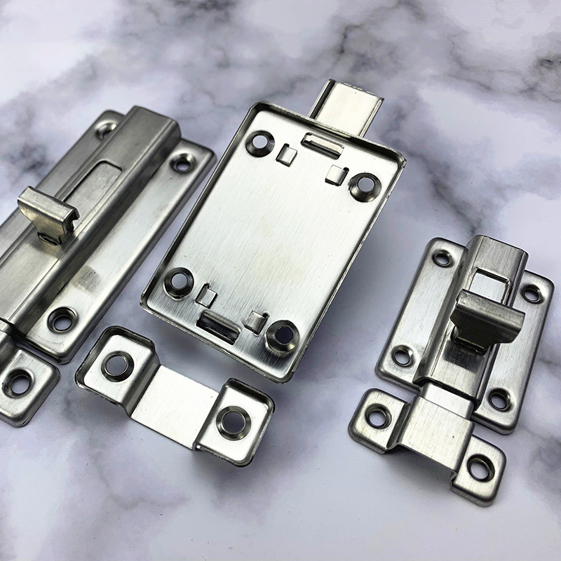 Wholesale stainless steel left and right double-ended latch for bedroom door bolts, anti-theft latch, 2-inch, 3-inch and 4-inch double-ended latch from the manufacturer Specification drawing