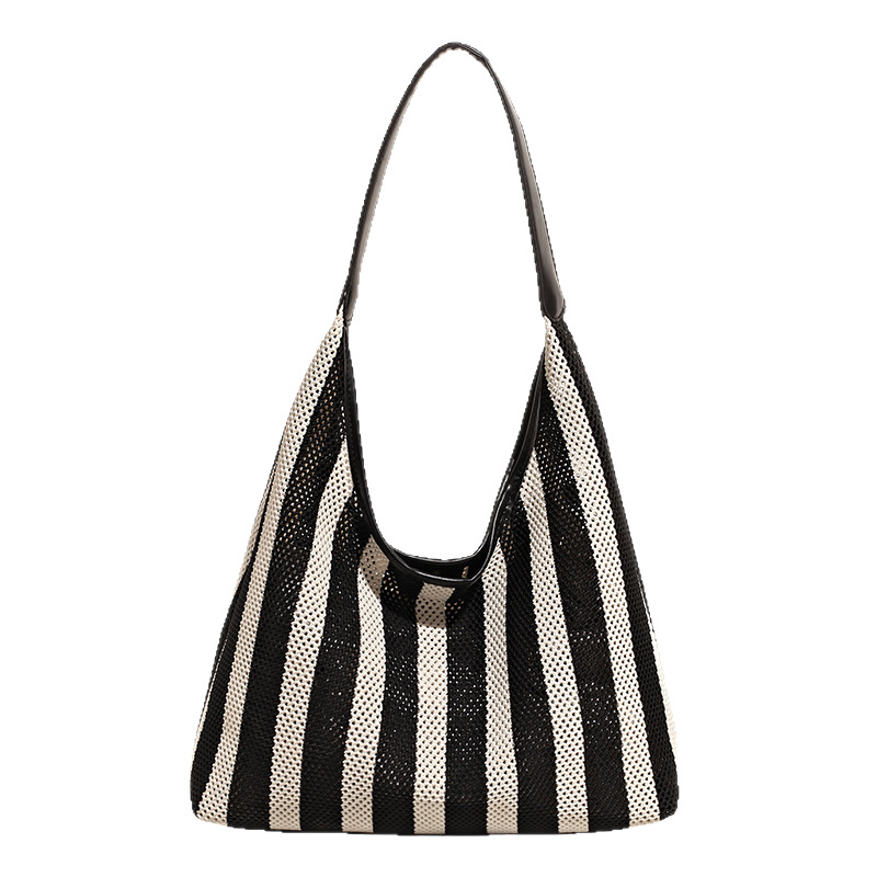 Women's woven bag 2025 New trend tote bag, casual shoulder bag, vacation commuting bag, laid-back style underarm bag Item Picture