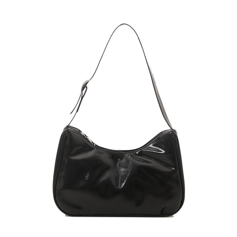 New Moon Bag 2025 style stylish oil wax leather underarm bag, cross-border women's bag, high-end European and American handbag Item Picture