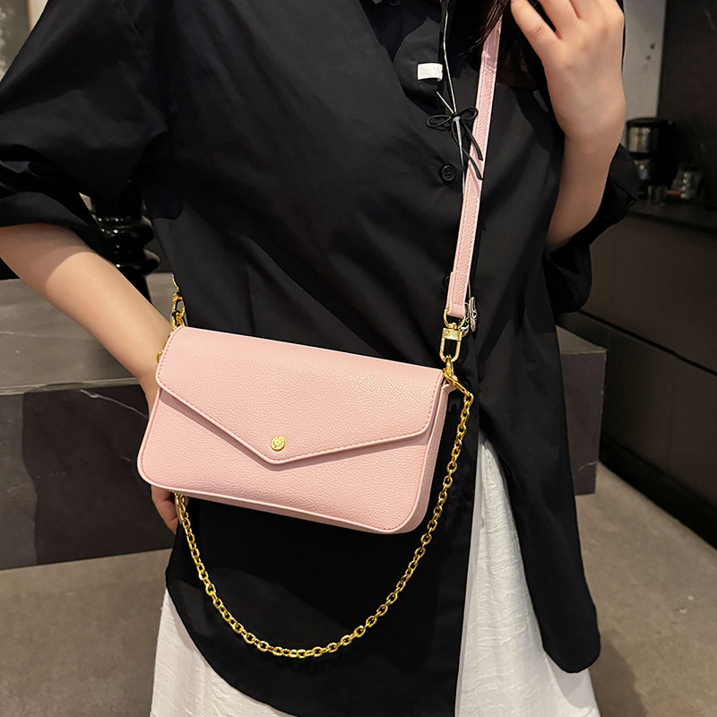 A stylish, high-end, and light luxury envelope bag for women, a new 2025 versatile solid color simple chain single-shoulder crossbody bag Specification drawing