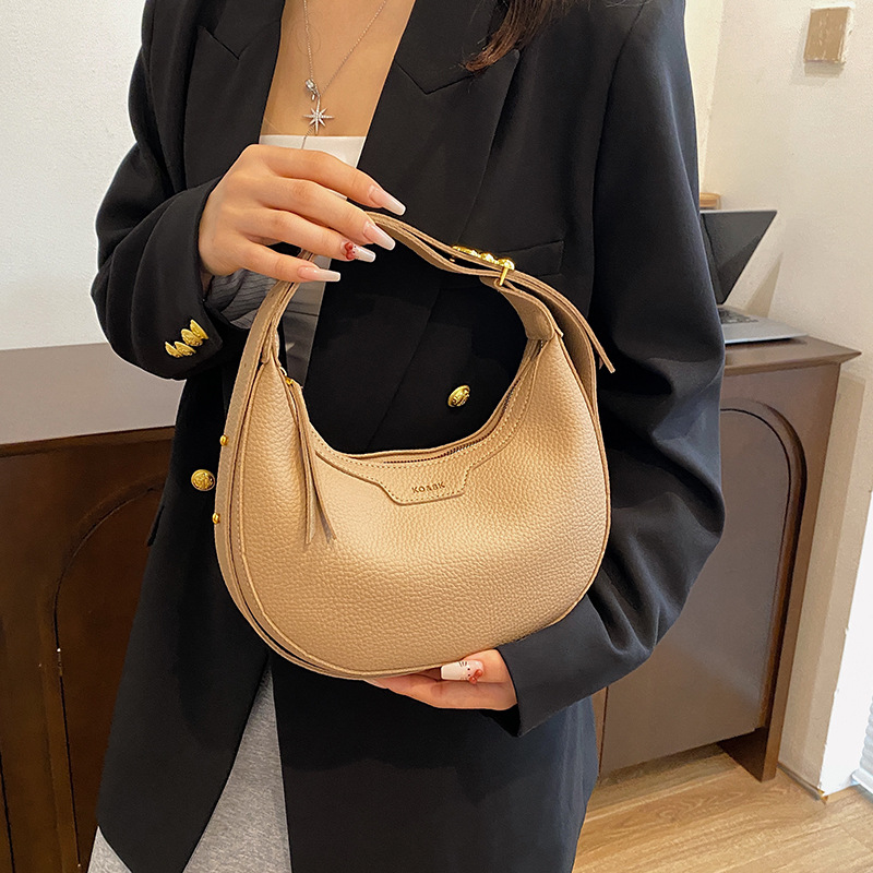 Factory-customized cross-border bestseller niche hand-carried dumpling bag, new retro and versatile single-shoulder armpit bag, crossbody women's bag Specification drawing