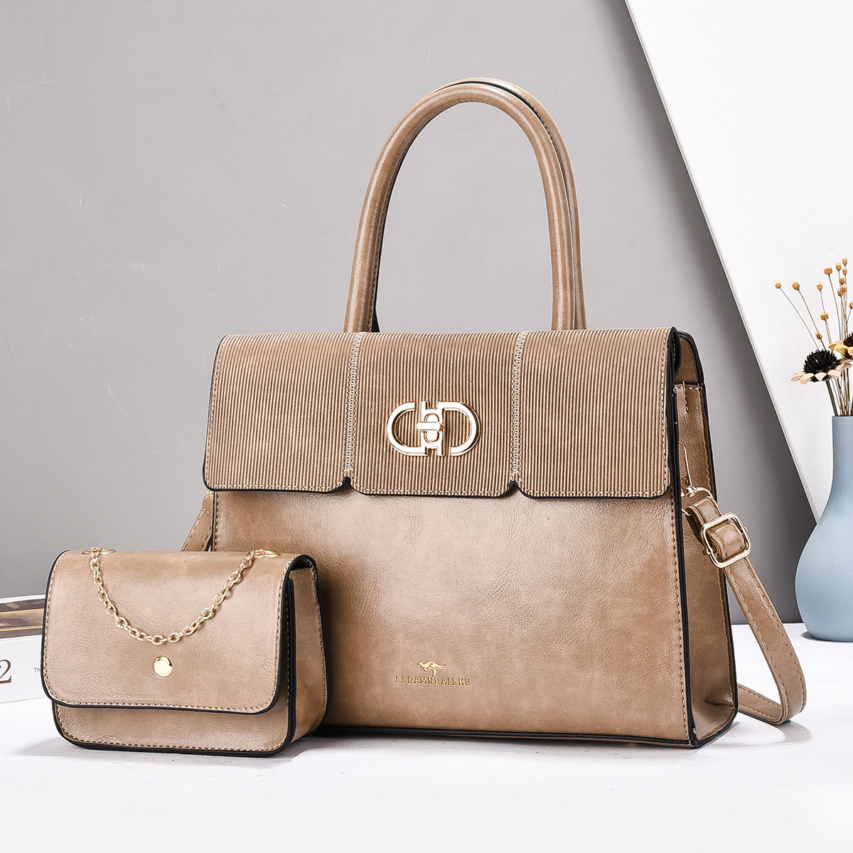 Retro niche foreign trade mother and child handbag, fashionable and versatile new single-shoulder bag, high-end texture, trendy crossbody women's bag Specification drawing