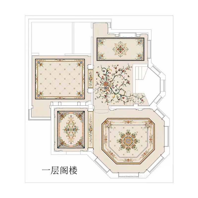 Wholesale European-style marble parquet floor for villas and hotel lobbies, light luxury waterjet parquet stone manufacturer Application Scenario