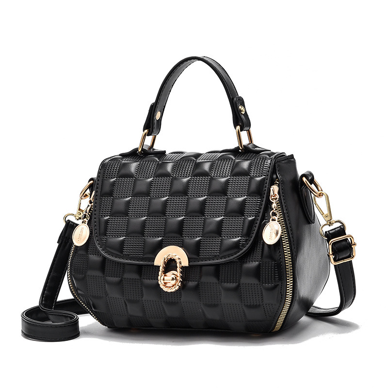 2022 New trendy and versatile women's bags with embossed patterns for foreign trade, simple hand-held small square bag, fashionable single-shoulder bag, crossbody bag Item Picture