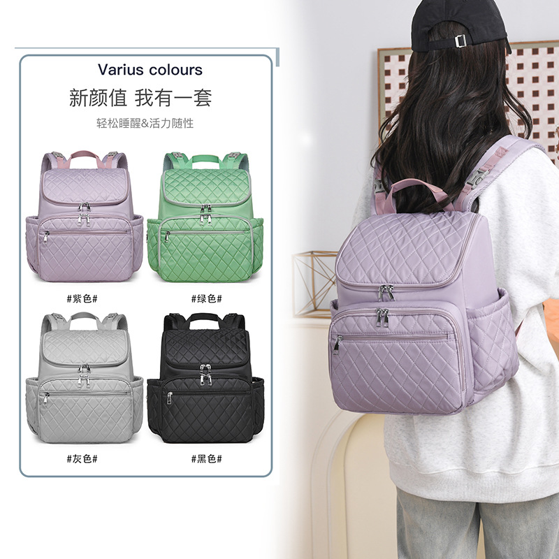 New cross-border fashionable backpacks with large capacity, convenient hand-carry, casual ladies, trendy mommy bags, wholesale baby bags full figure
