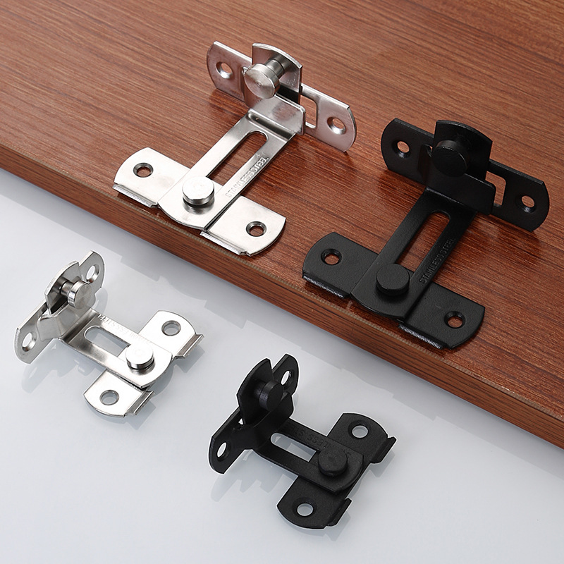 Stainless steel door latch, household pet cage, door bolt, lock, sliding door, left and right snap, door lock, thickened 90-degree right-angle door latch Application Scenario