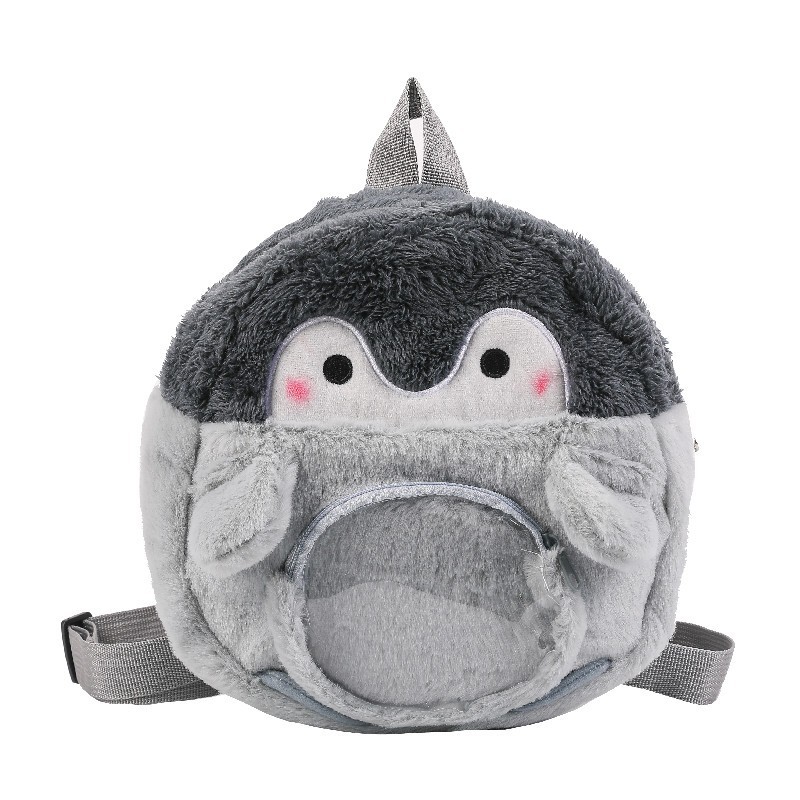 Penguin cartoon backpack, cute JK girl backpack, doll bag, pain bag, plush toy, casual mini schoolbag Item Picture