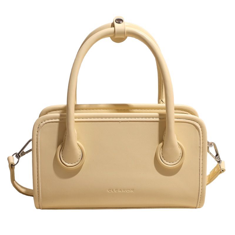 This 2025 new Korean-style wax oil leather simple hand-held small square bag is fashionable and versatile. It's a single-shoulder crossbody bag Item Picture