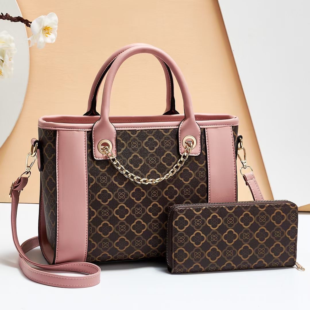 2022 New style printed color-blocking large-capacity mother-and-child bags for cross-border trade, single-shoulder crossbody, stylish and high-quality women's bag consignment Item Picture