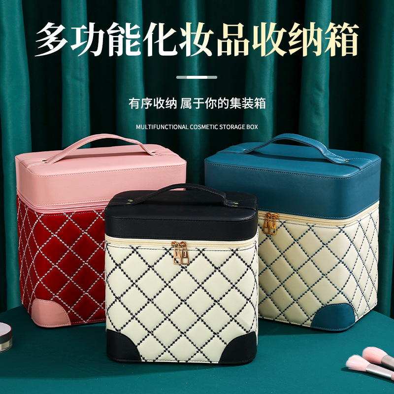 Multi-functional makeup bag, super large capacity, women's portable 2022 new super popular storage box, high-end hand-held makeup case full figure