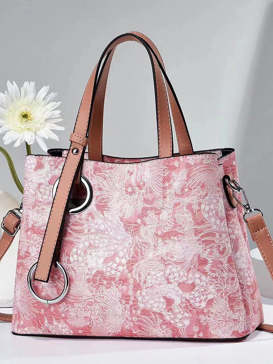 A fashionable and casual women's bag with a high-end feel, a new single-shoulder crossbody bag, a large-capacity bag for middle-aged women and mothers details Picture