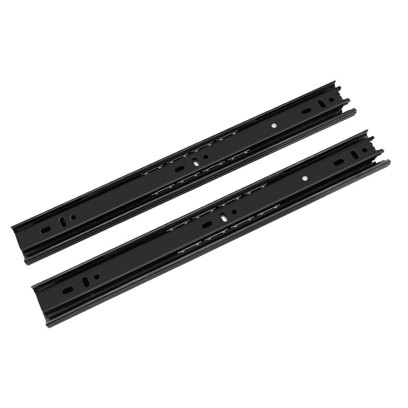 Free sample from the manufacturer: 45-wide telescopic track for home drawer slide, three-section silent and smooth sliding steel ball slide rail Item Picture