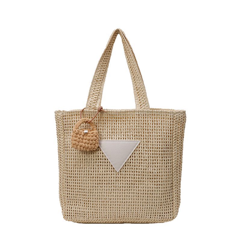 Trendy hand-held straw woven bag for women 2025 new style, large-capacity single-shoulder tote bag, casual vacation beach woven bag Item Picture