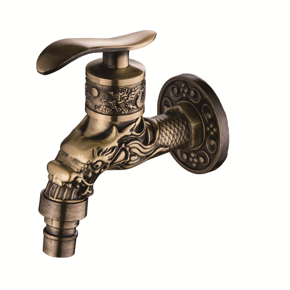 Cross-border antique antique copper-zinc alloy vintage faucet, wall-mounted washing machine mop, sink faucet full figure