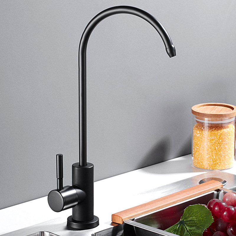 Water purifier faucet, kitchen household 304 stainless steel direct drinking water faucet, single cooling 2-point filter water purifier faucet full figure