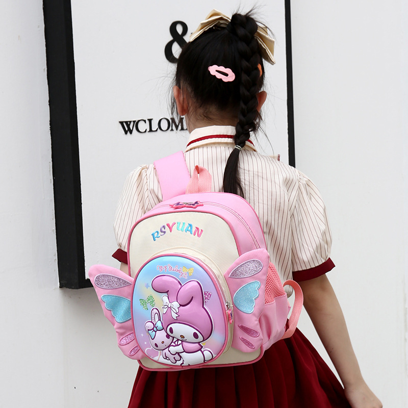 Wing Kulomi schoolbag for kindergarten girls, hard shell, high-quality and durable backpack for kindergarten outings, baby outings full figure