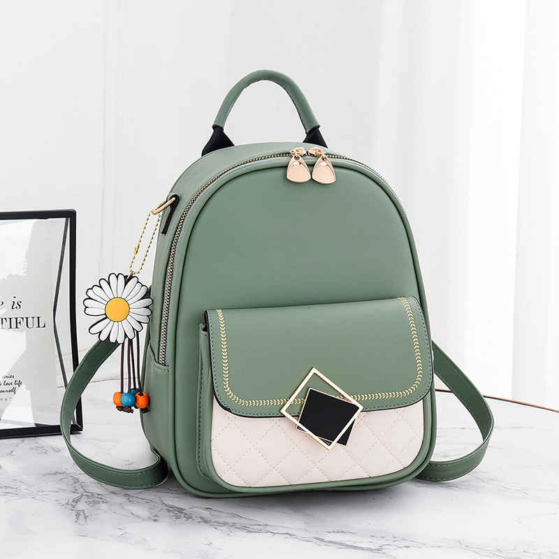 ins 2022 New Korean-style fashionable and trendy backpacks, women's small bags, women's backpacks, leather schoolbags full figure