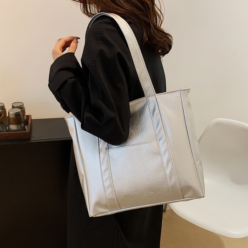 Cross-border bag for women 2024 New versatile Tote bag, solid color large-capacity women's bag, soft leather commuting single-shoulder crossbody bag Specification drawing