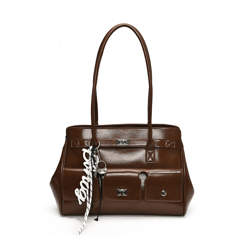 A new 2024 high-end, trendy and fashionable women's briefcase single-shoulder handbag for casual commuting Item Picture