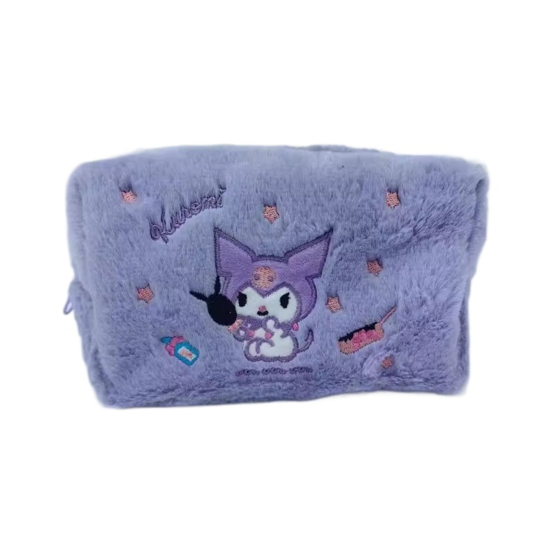 The new Sanrio large-capacity storage bag, Capibara cute makeup bag, cartoon plush student pen case is portable Item Picture