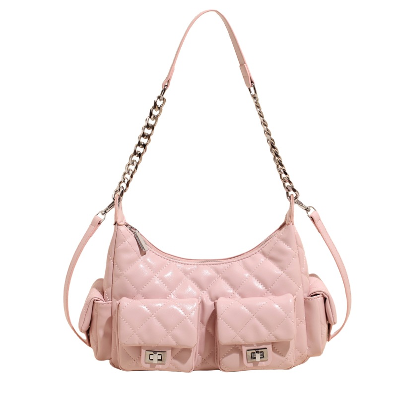 Diamond-shaped chain bag for women, new Spring/Summer 2025, a niche design, single-shoulder crossbody bag, motorcycle bag, casual underarm bag Item Picture