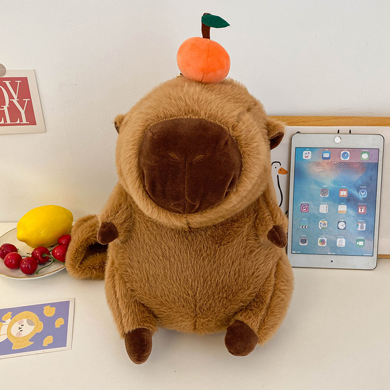 New cartoon capybara backpack, cute and ugly figurine bag, Kapi Bala backpack, claw machine doll, direct sales version full figure