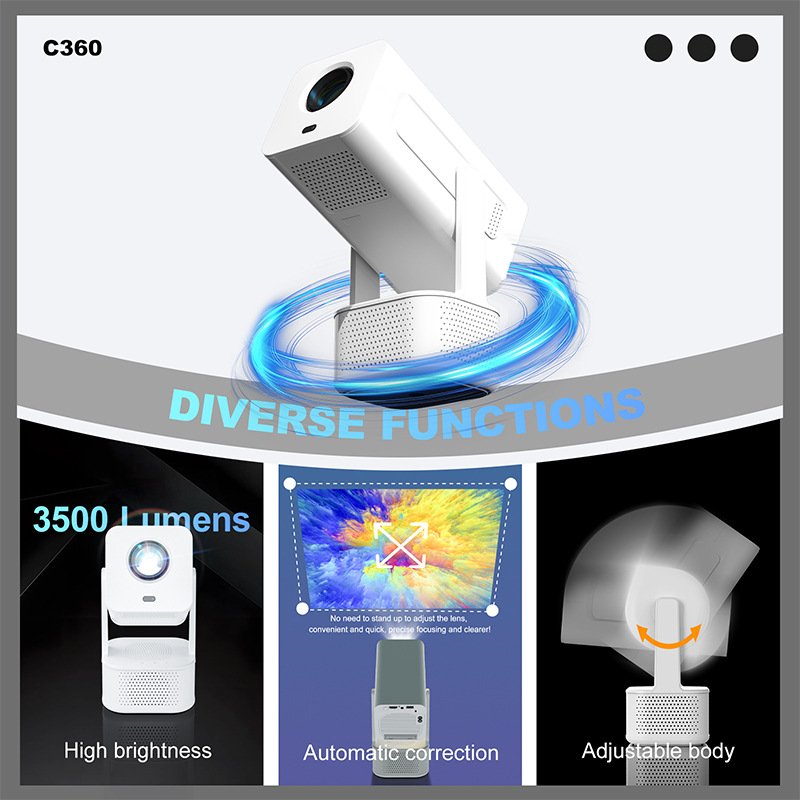 2.69-inch new high-definition smart wall-projection projector with auto-lens focusing and high brightness for home theater details Picture