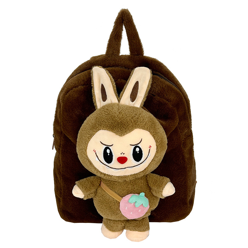 New Japanese Katong Pop Mart children's backpack, girlish class backpack, three-dimensional plush doll, cross-border Item Picture