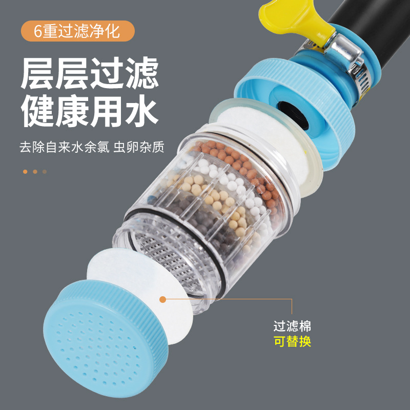 Detachable and washable six-layer household faucet filter, universal splash-proof shower head water saver, kitchen tap water filter details Picture