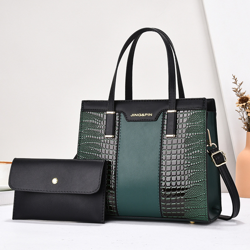 Elegant ladies' hand-held crossbody single-shoulder bag, color-blocking fashionable set bag, practical cross-border trend mother-and-child bag series details Picture