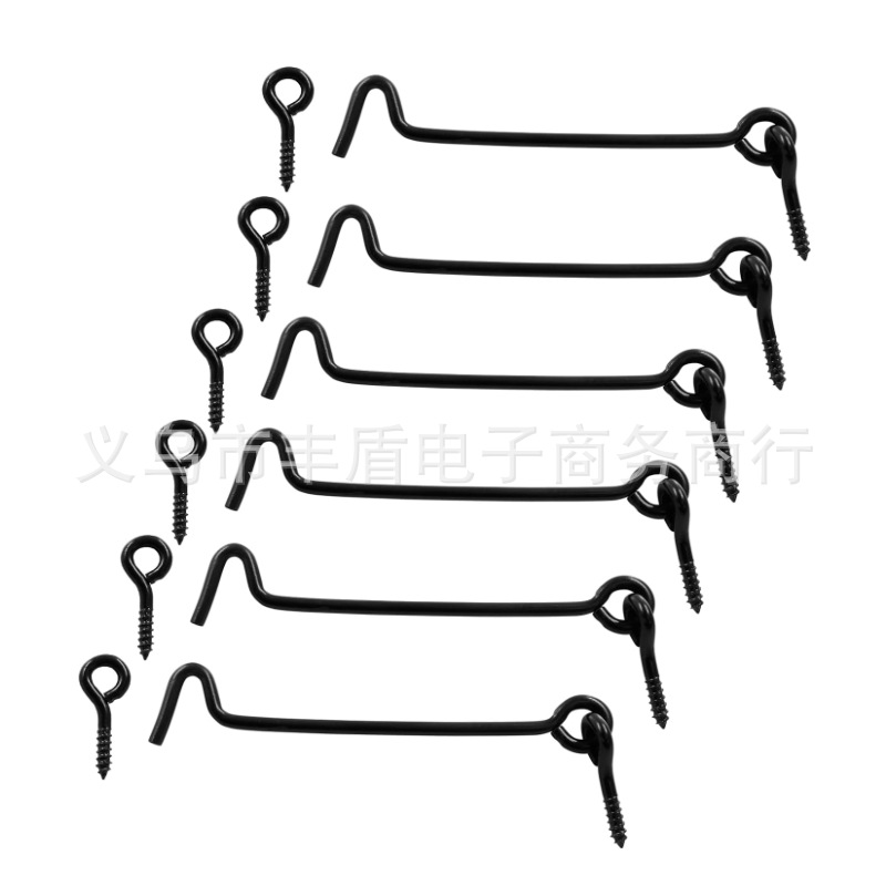 Engine room hook, door, rotating window, door hook with installation screw, window hook, old-fashioned wind hook, window hook, wind hook, iron Item Picture