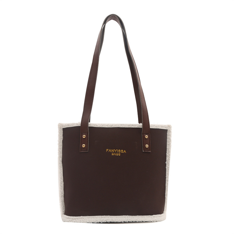 The new autumn and winter plush bag is fashionable and versatile. It's a large-capacity women's bag with a matte texture and a hand-held casual tote bucket. It's trendy Item Picture