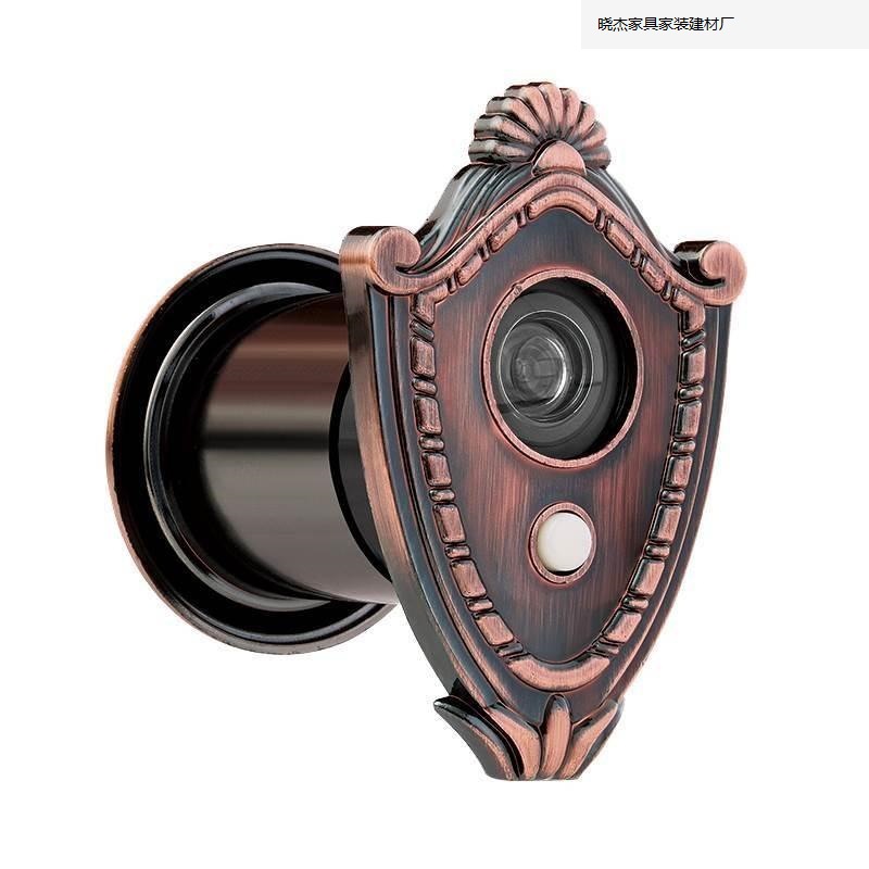 Anti-theft door, peephole and doorbell two-in-one with cover, 35mm pipe diameter, household high-definition plastic peephole door mirror. Item Picture