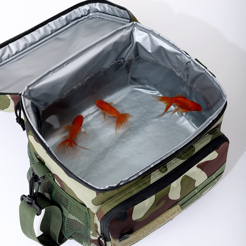 New War Path single-layer large-capacity ice pack, outdoor camouflage hand-held insulated bag, camping waterproof large-capacity picnic bag Specification drawing