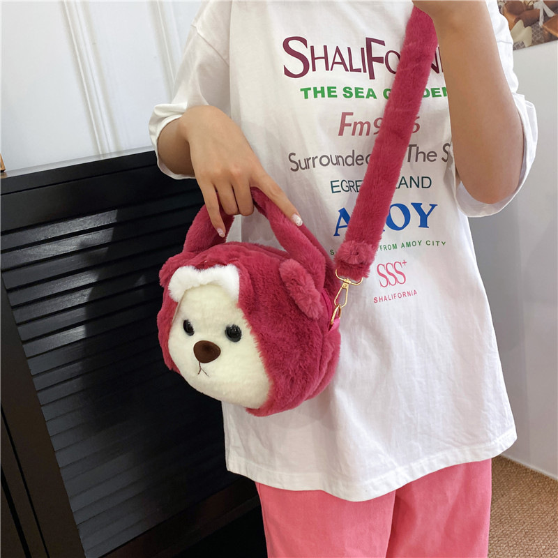 Cute and fluffy little girl bag 2023 new style cartoon bear doll plush single-shoulder hand-carry girl crossbody bag Application Scenario