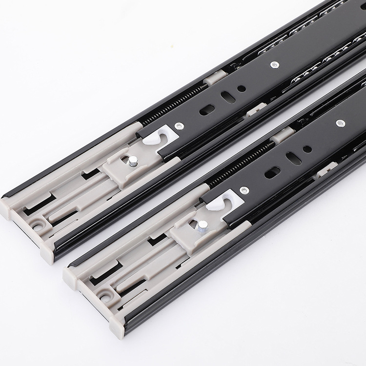4510 Three-section silent buffer slide rail wardrobe and cabinet side-mounted drawer track steel ball thickened damping guide rail manufacturer Specification drawing