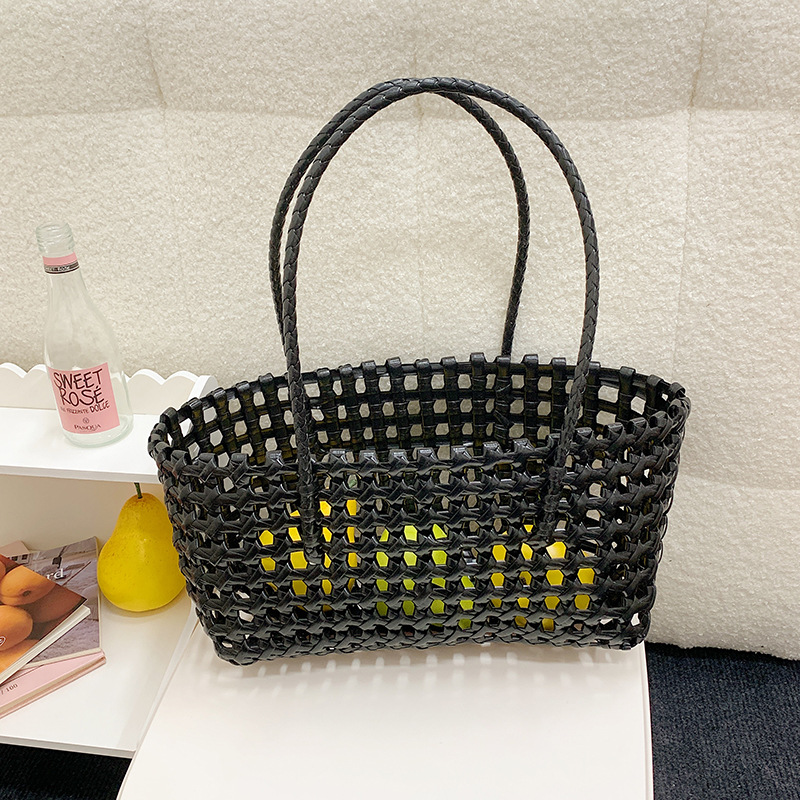 Korean-style hollowed-out design women's bag, basket bag, niche beach vacation bag, casual, trendy and versatile underarm handbag Specification drawing