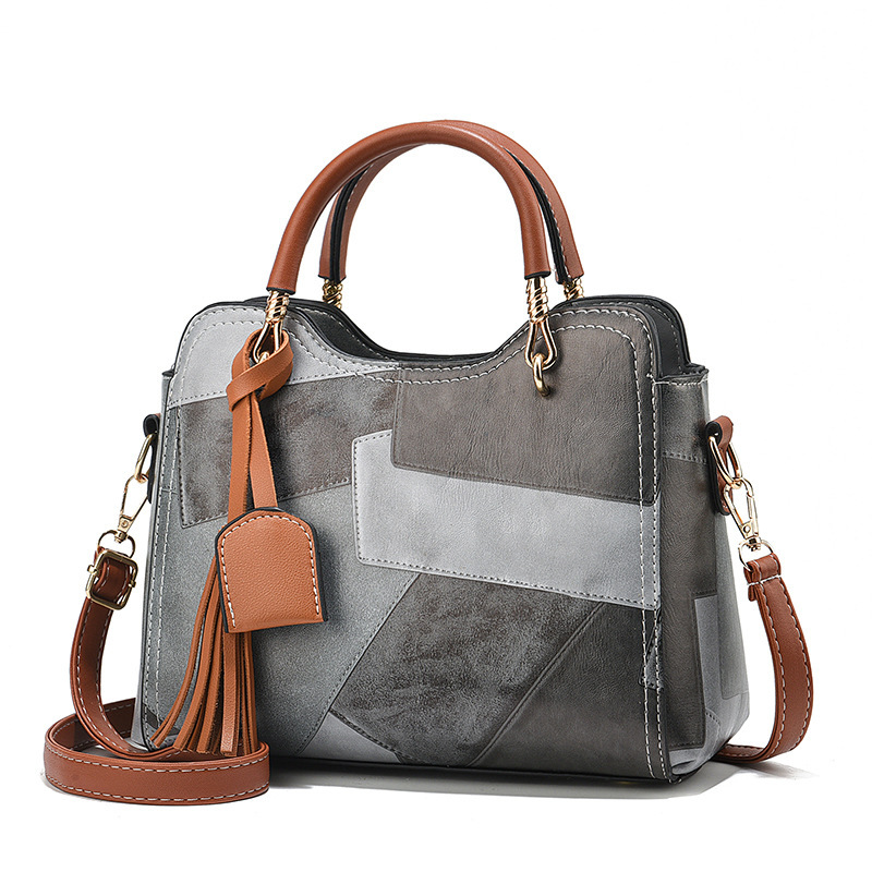 Middle-aged women's fashionable handbags 2024 new trendy patchwork women's bags and mom's bags factory wholesale Item Picture