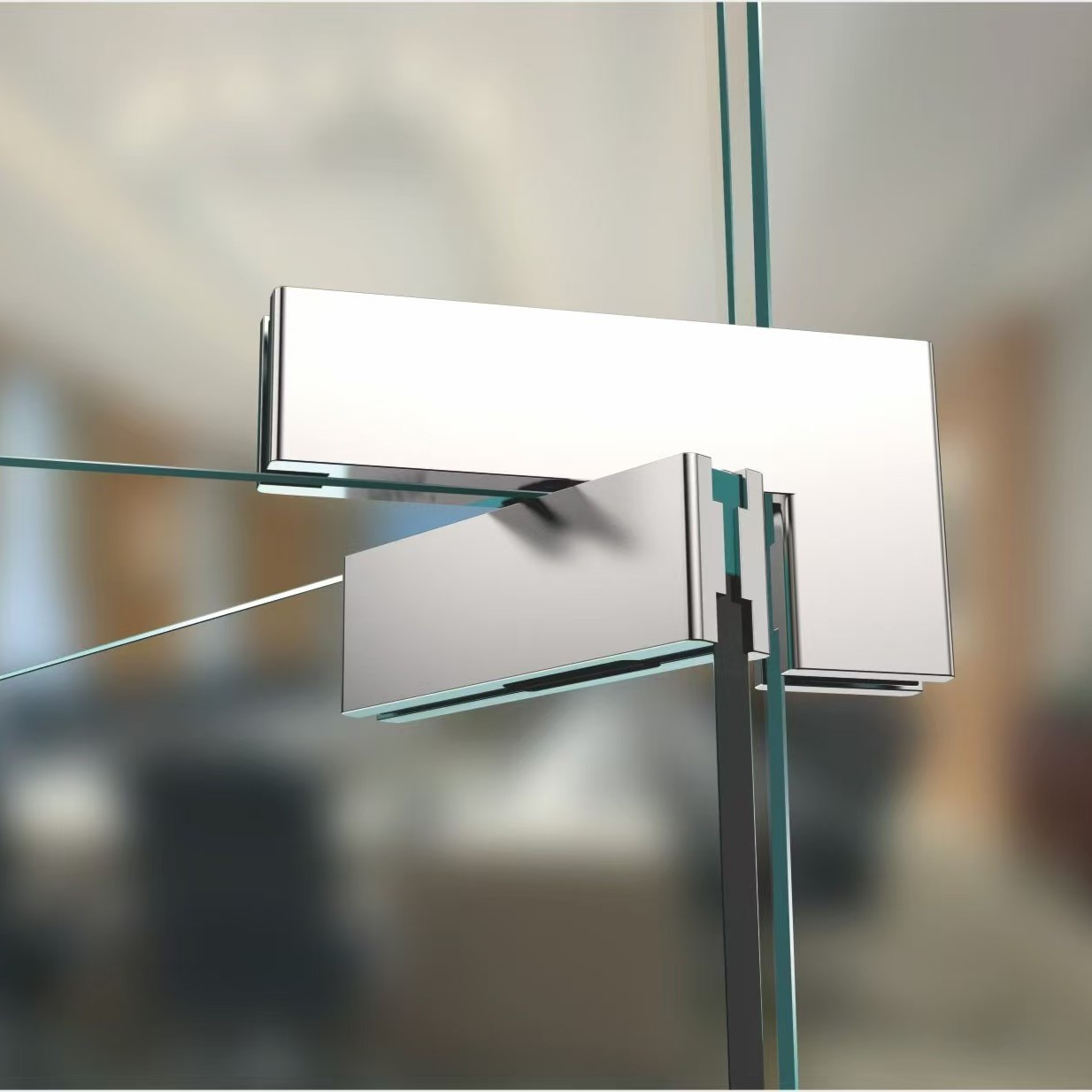 Frameless glass door clamps, top clamps, bottom clamps, curved clamps, 7-shaped clamps, one-shaped clamps, spring door accessories are directly sold by the manufacturer details Picture