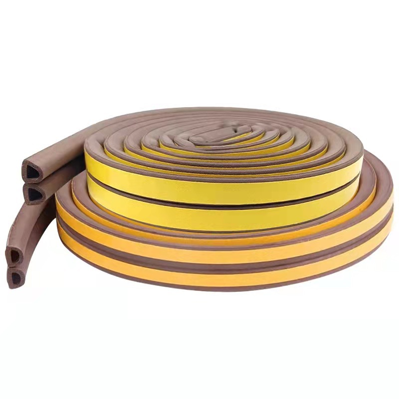 【 6-meter package 】EPDI door and window sealing strips, window and door gap and bottom self-adhesive strips, EPDM foamed rubber strips Item Picture
